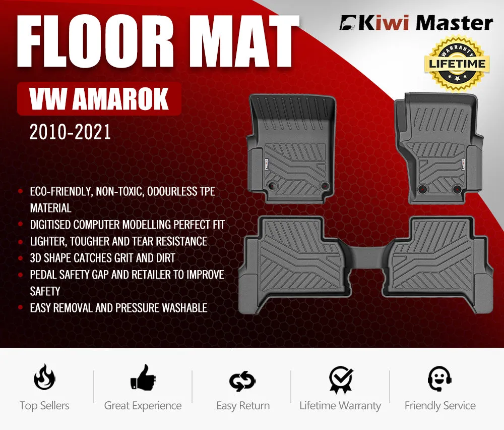 3D TPE Car Floor Mats for VW Amarok 2010 - 2021