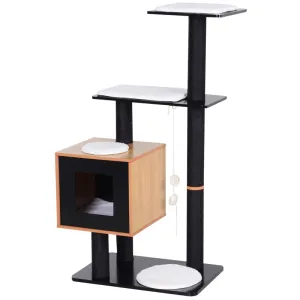 47"  Cat Tree Condo with Scratching Post - Black