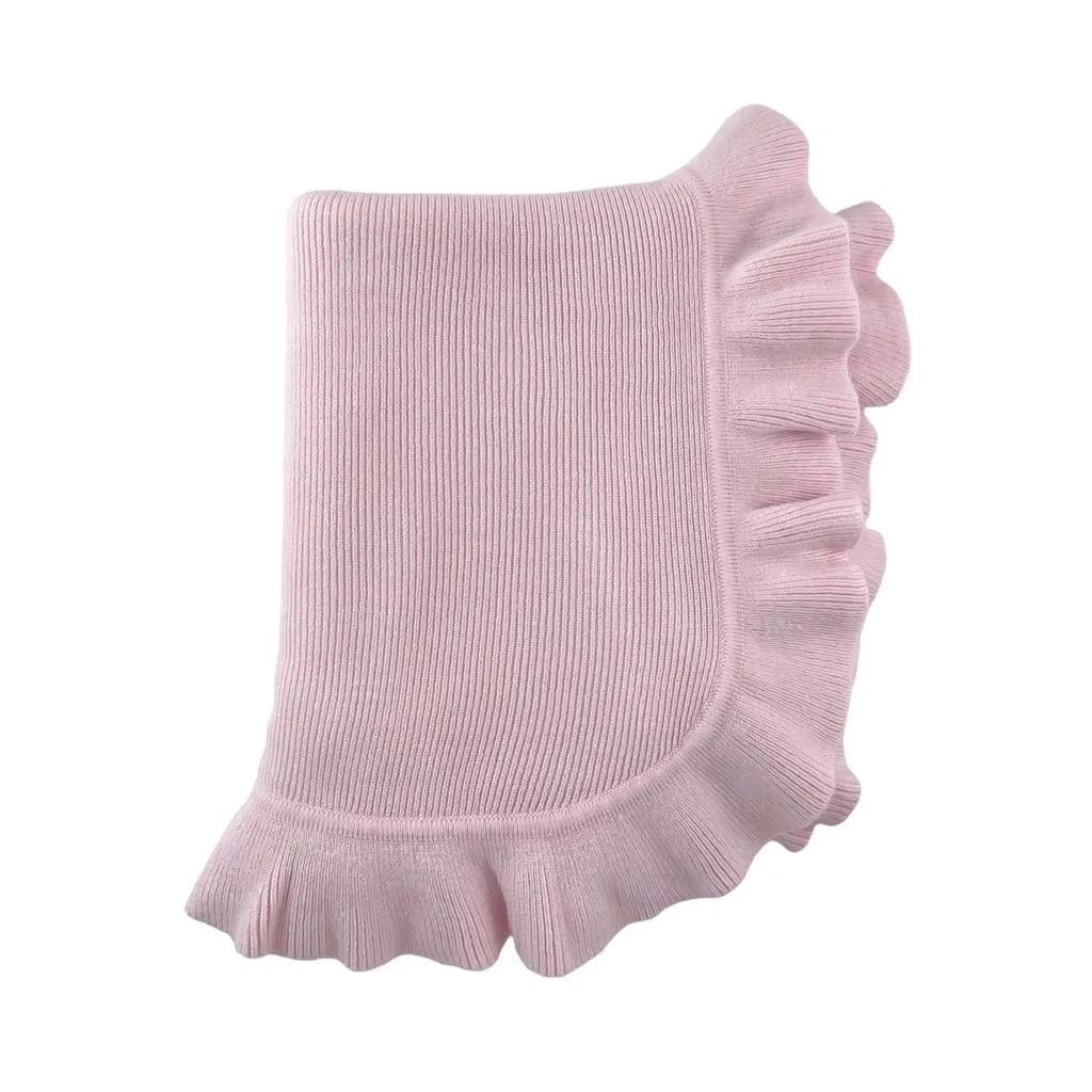 A Soft Idea Cashmere Like Acrylic Jersey Knit Ruffle Blanket 5108