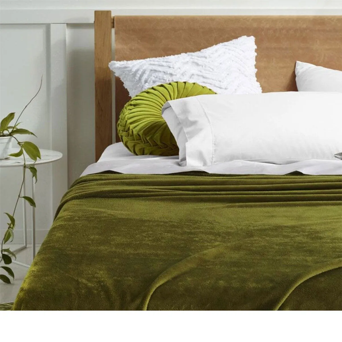 Accessorize Super Soft Blanket Single Moss Green