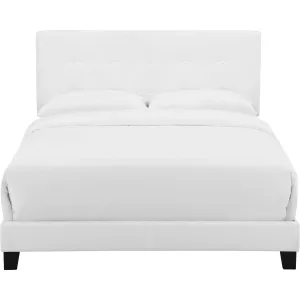 Adriane Upholstered Fabric Bed White