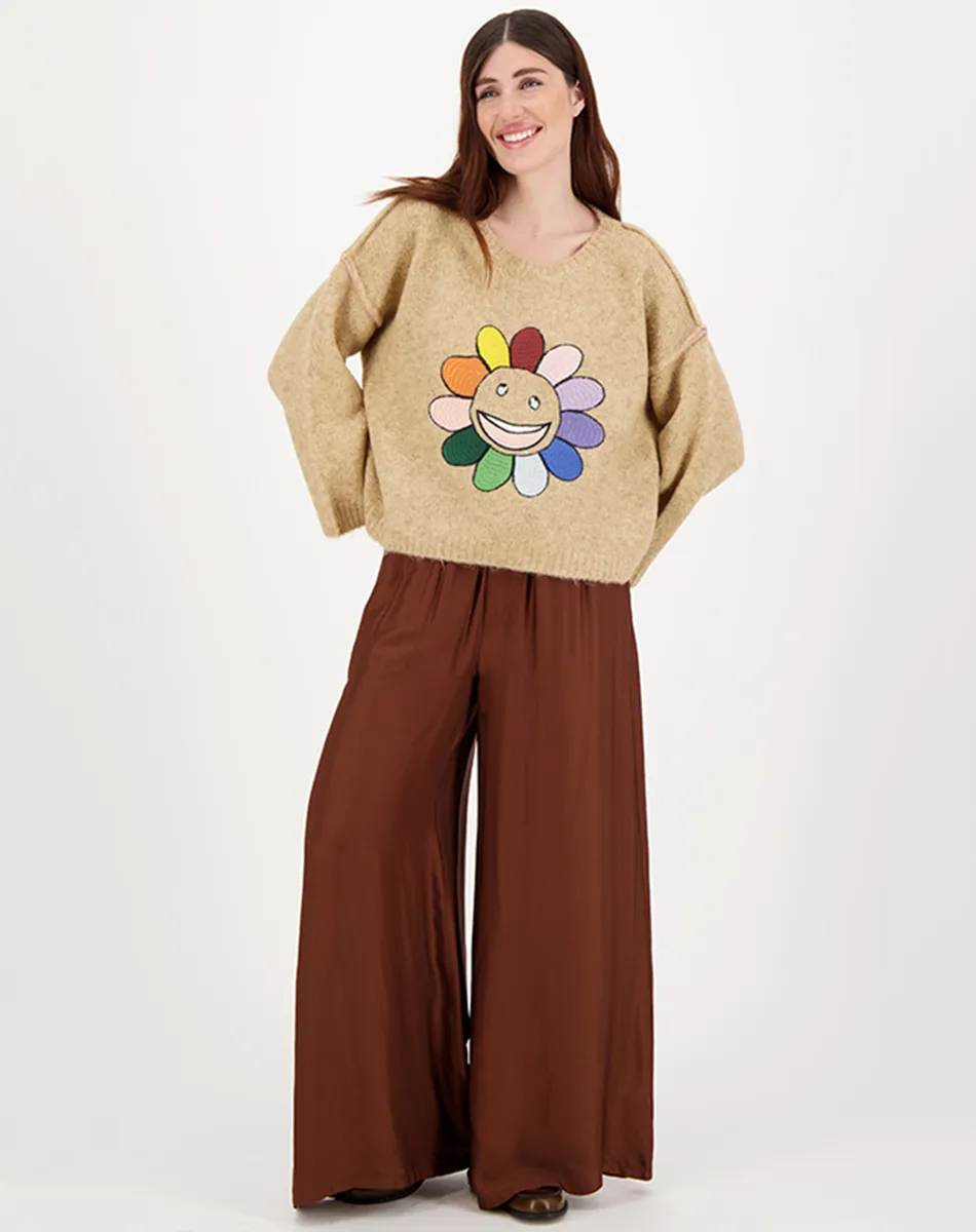 Annie Wide Leg Brown Pants