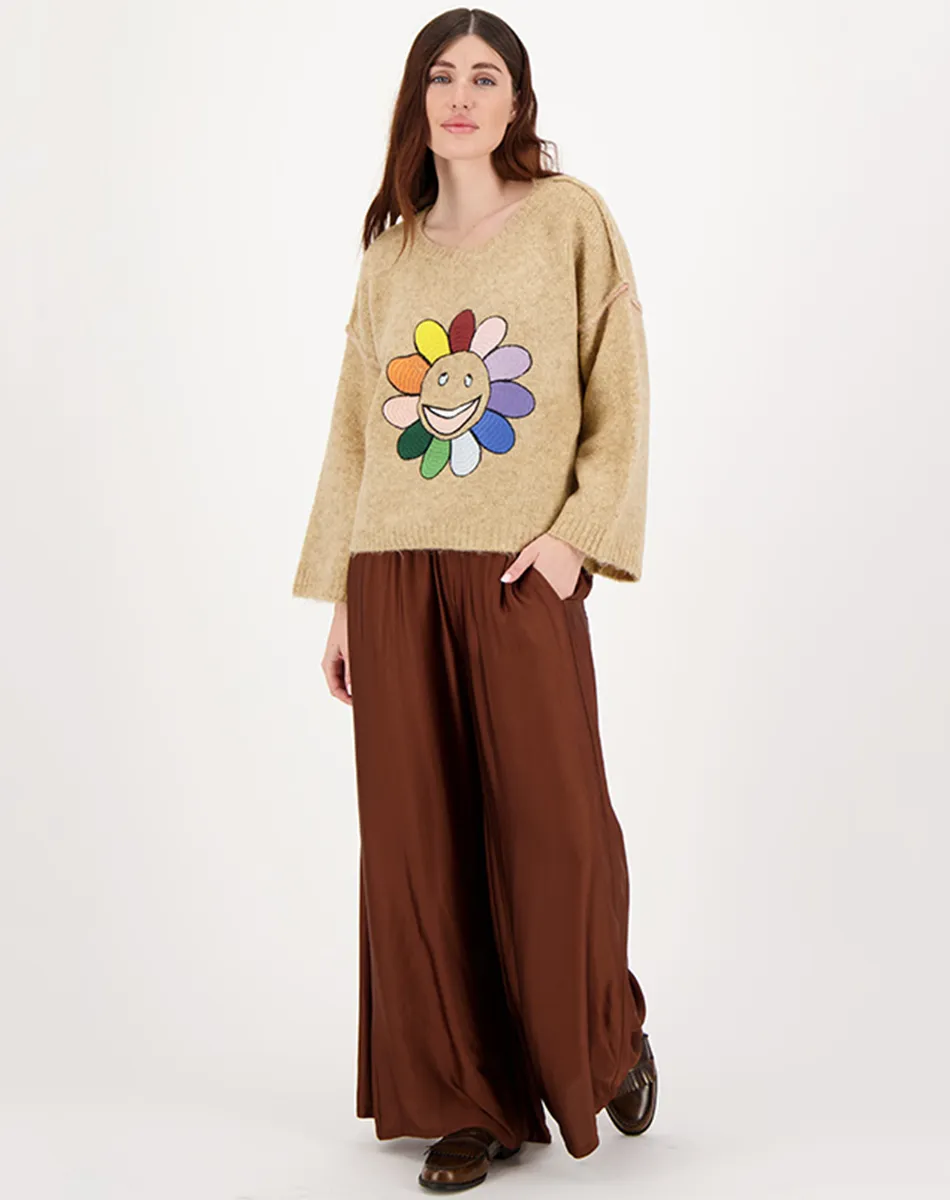 Annie Wide Leg Brown Pants