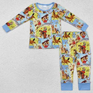 Baby Boys Pajamas Cowboy Western Bamboo Pajamas Sleepwear Sets BLP0915