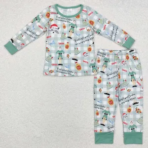 Baby Kids Pajamas Christmas Checkered Bamboo Pajamas Sets BLP0804