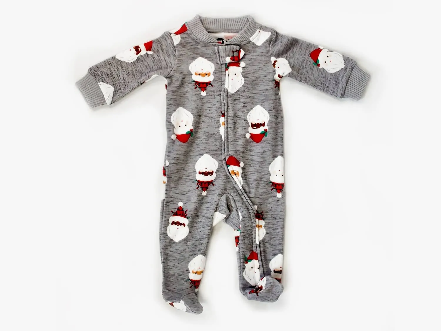 Baby Onesie - Gray Santa