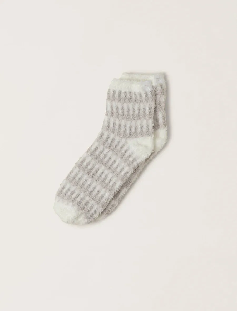 Barefoot Dreams CozyChic® Stripe Geo Tennis Socks in Pearl Multi