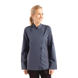 BB091-L Chef Works Hartford Lightweight Zip Womens Chef Jacket Blue L