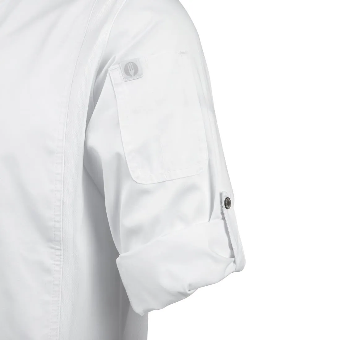 BB264-XL Chef Works Unisex Hartford Lightweight Chef Jacket White Size XL