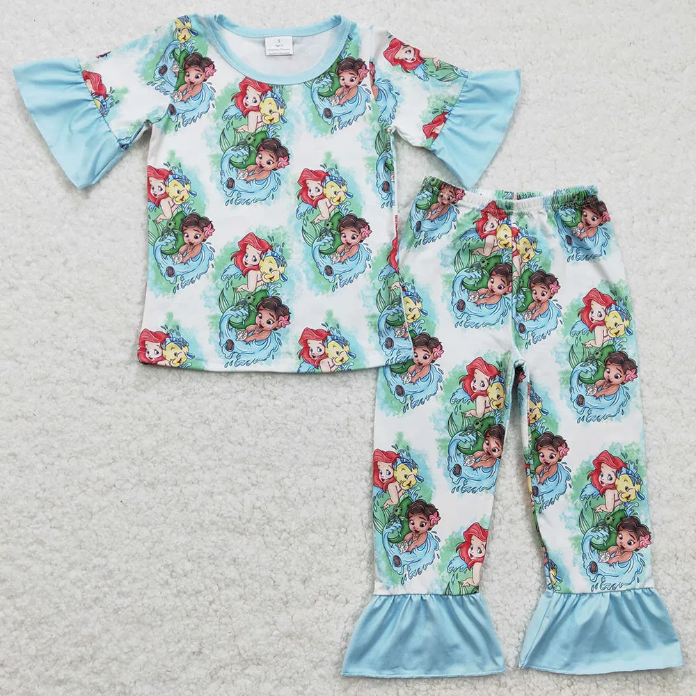 Boutique Girls Pajamas Short Sleeve Pants Sleepwear Set GSPO0394