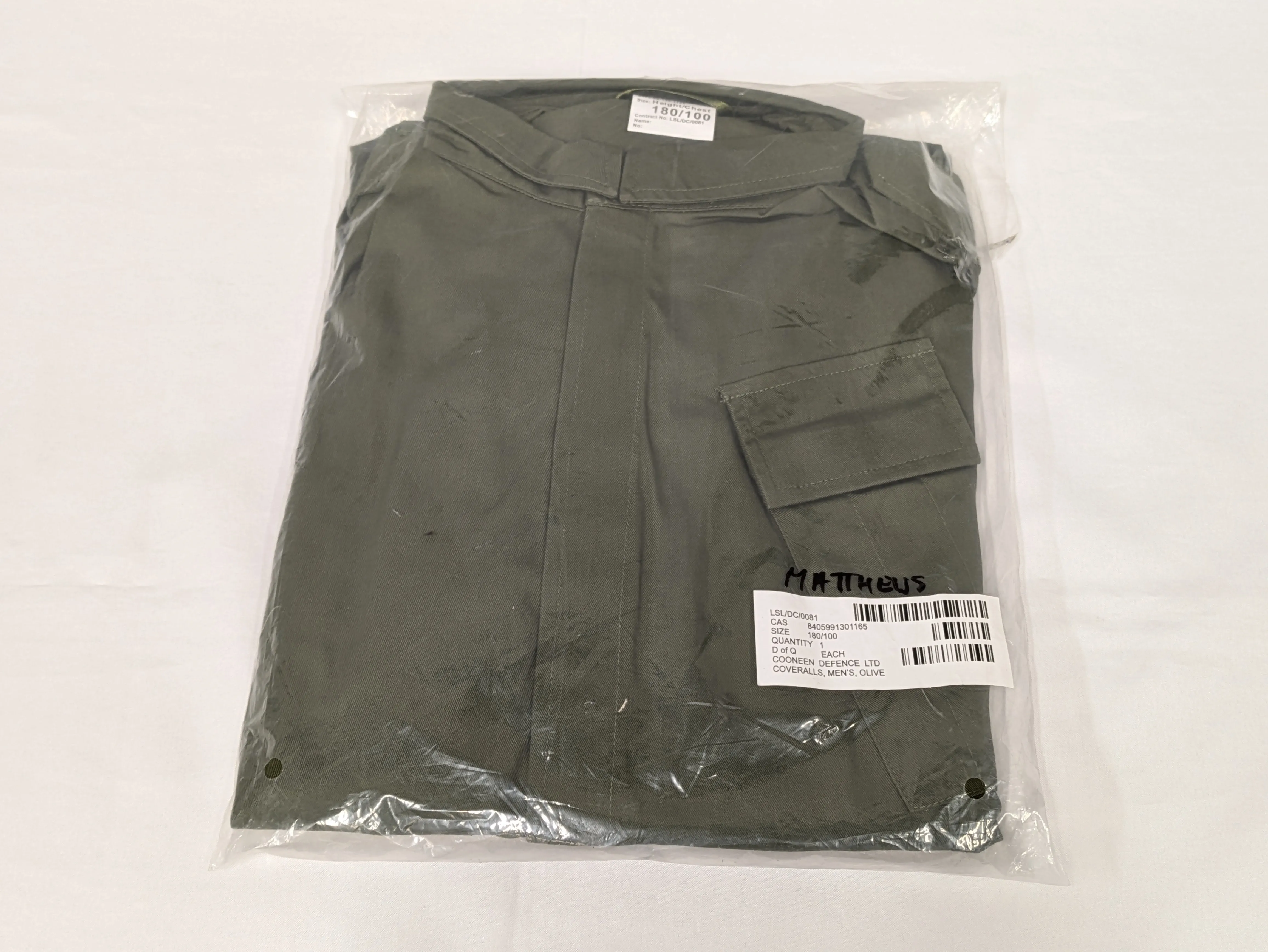 British Army Lightweight Coveralls Olive Green