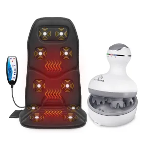 Comfier Vibration Back Massage Cushion with Heat   Comfier Cordless Hair Scalp Massager