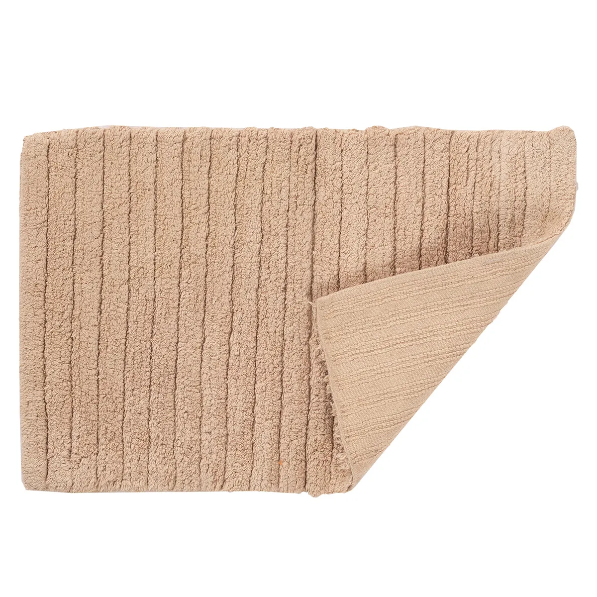 Corded Stripe Anti Skid Solid Linen Bath Mat