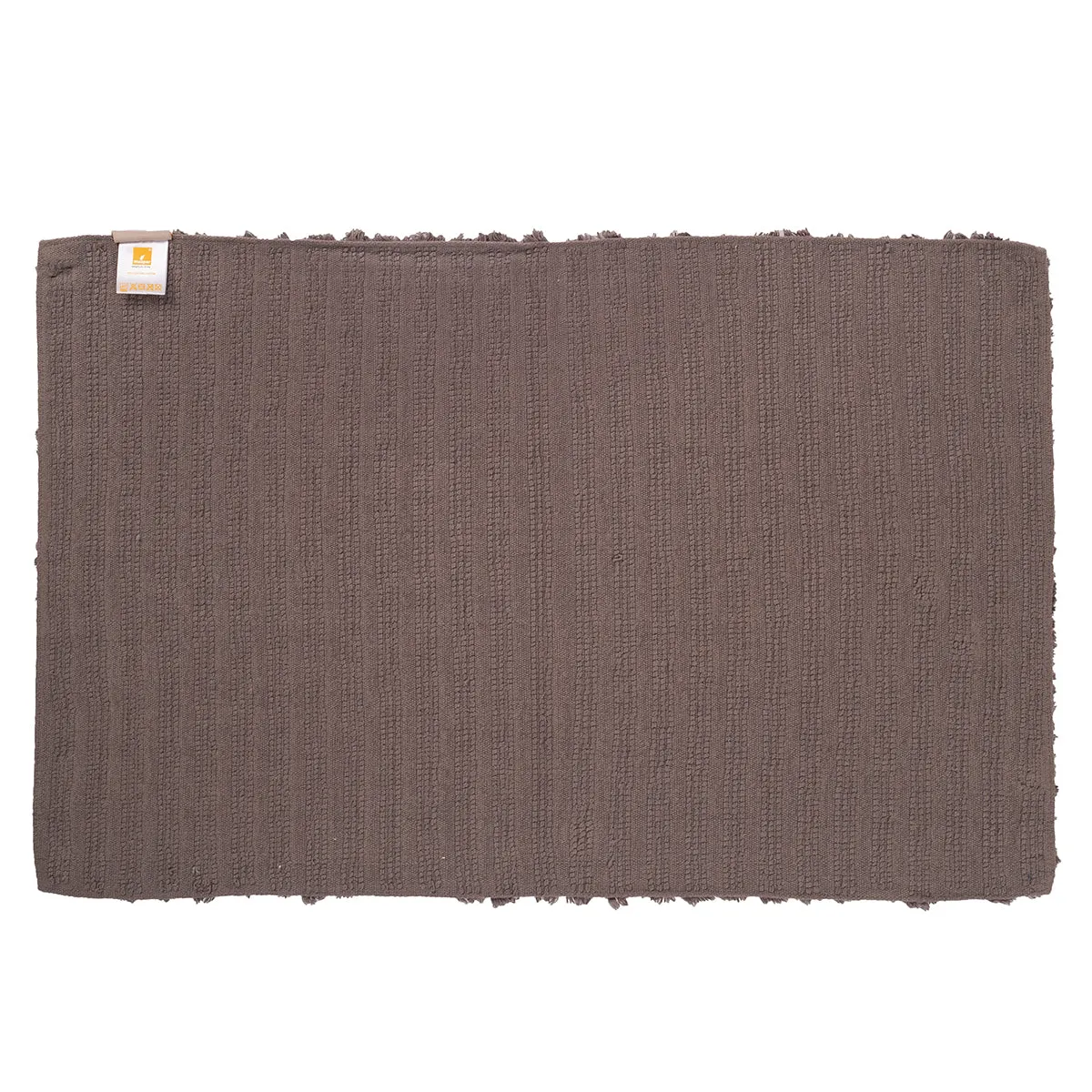 Corded Stripe Anti Skid Solid Pewter Bath Mat