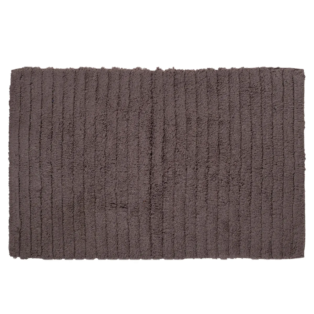 Corded Stripe Anti Skid Solid Pewter Bath Mat