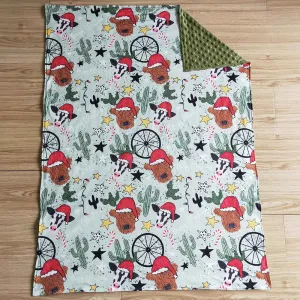 Cow Print Christmas Kids Girls Blankets Soft Boutique BL0030