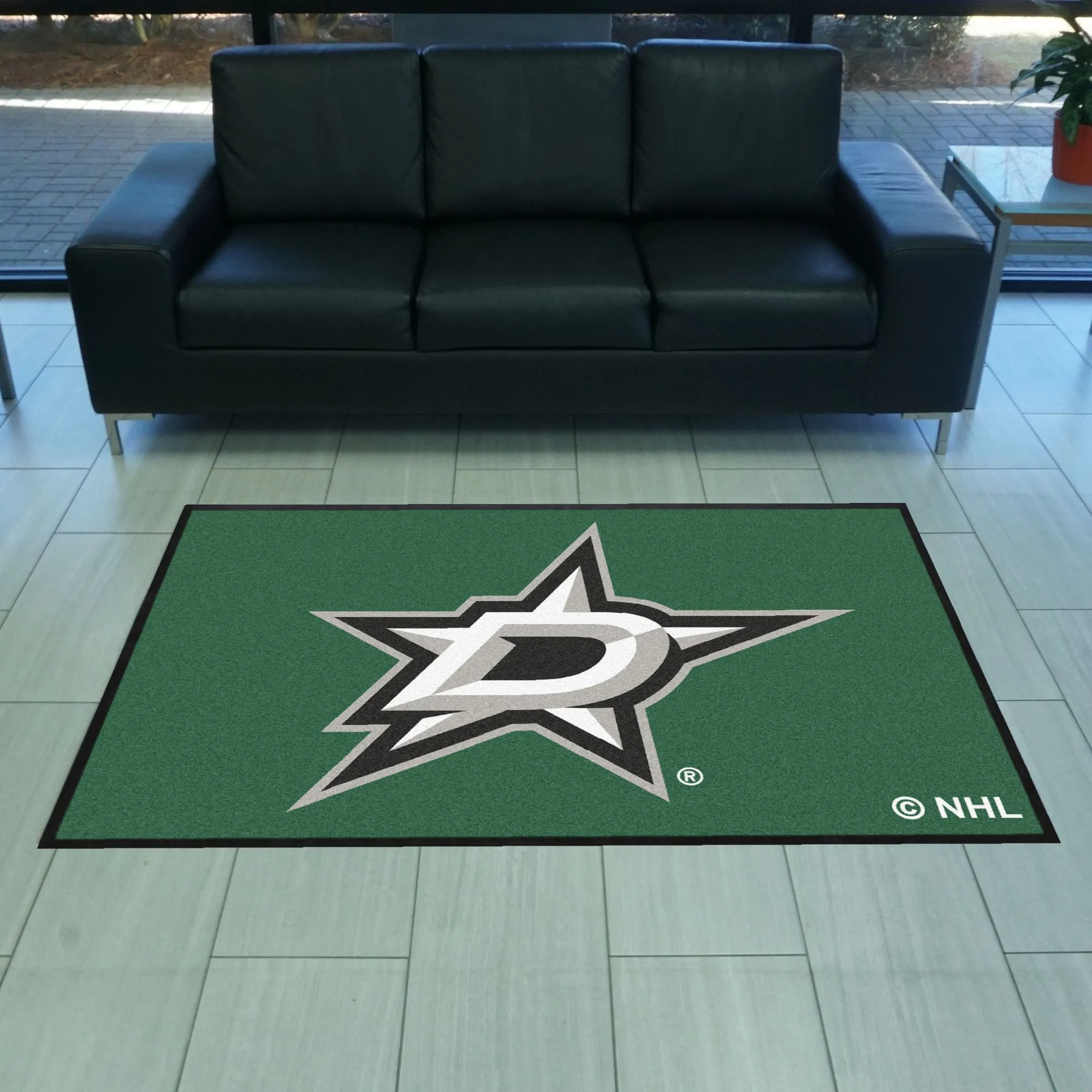 Dallas Stars 4X6 High-Traffic Mat with Durable Rubber Backing - Landscape Orientation