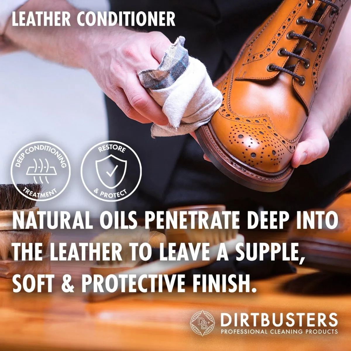 Dirtbusters Leather Conditioner & Protect, With Deodoriser (500ml)