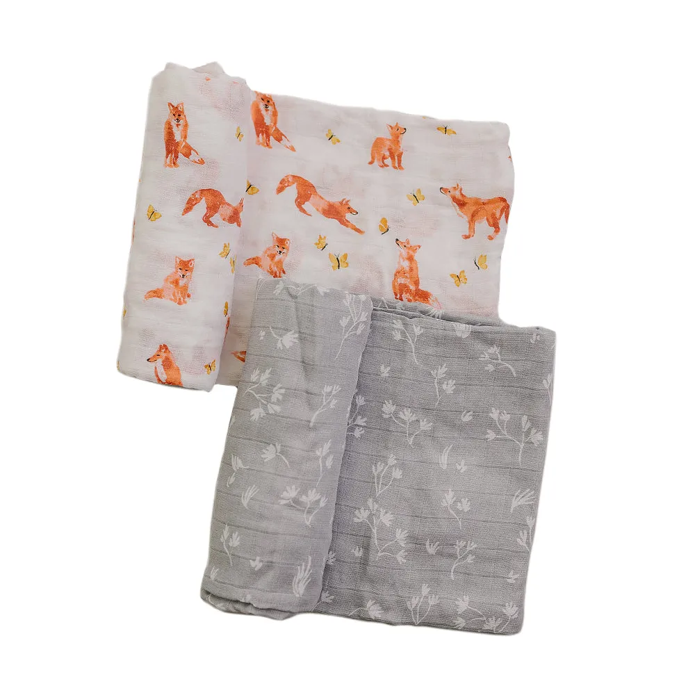 Fox Tales   Prairie Oh So Soft Muslin Swaddle Blanket Set