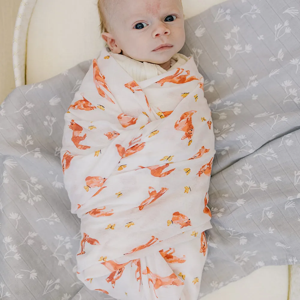 Fox Tales   Prairie Oh So Soft Muslin Swaddle Blanket Set