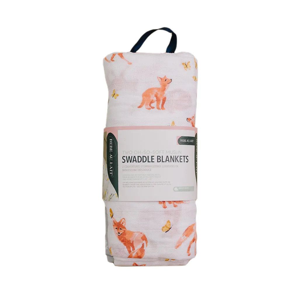 Fox Tales   Prairie Oh So Soft Muslin Swaddle Blanket Set