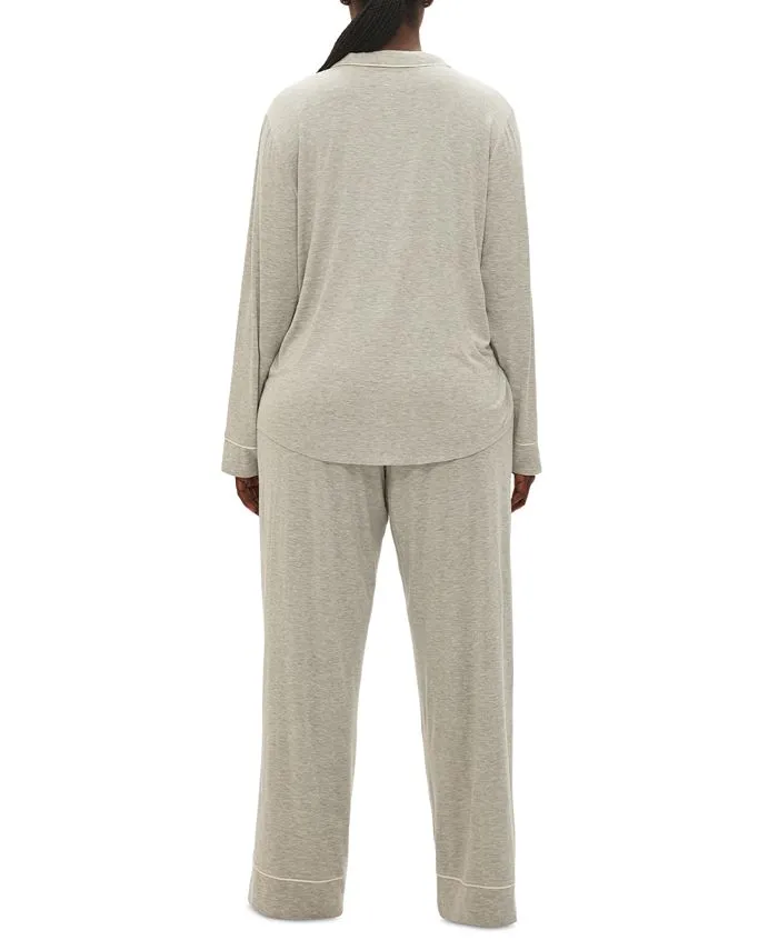 Gap  Body for women 2 pcs.  GAP Notched Collar Long Sleeve Pajama Set, Gray