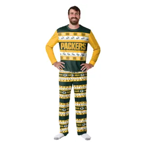 Green Bay Packers Men's Crewneck Ugly Pajamas