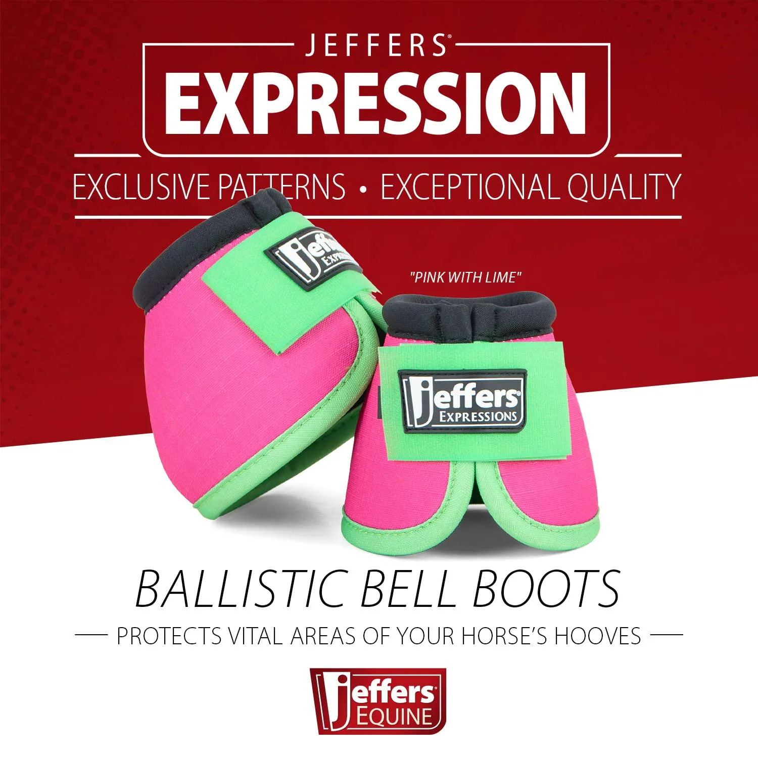 Jeffers Protective Neon Bell Boots for Horses