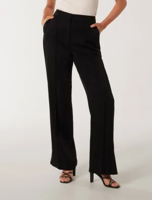 Jenna Split Hem Straight Leg Pants