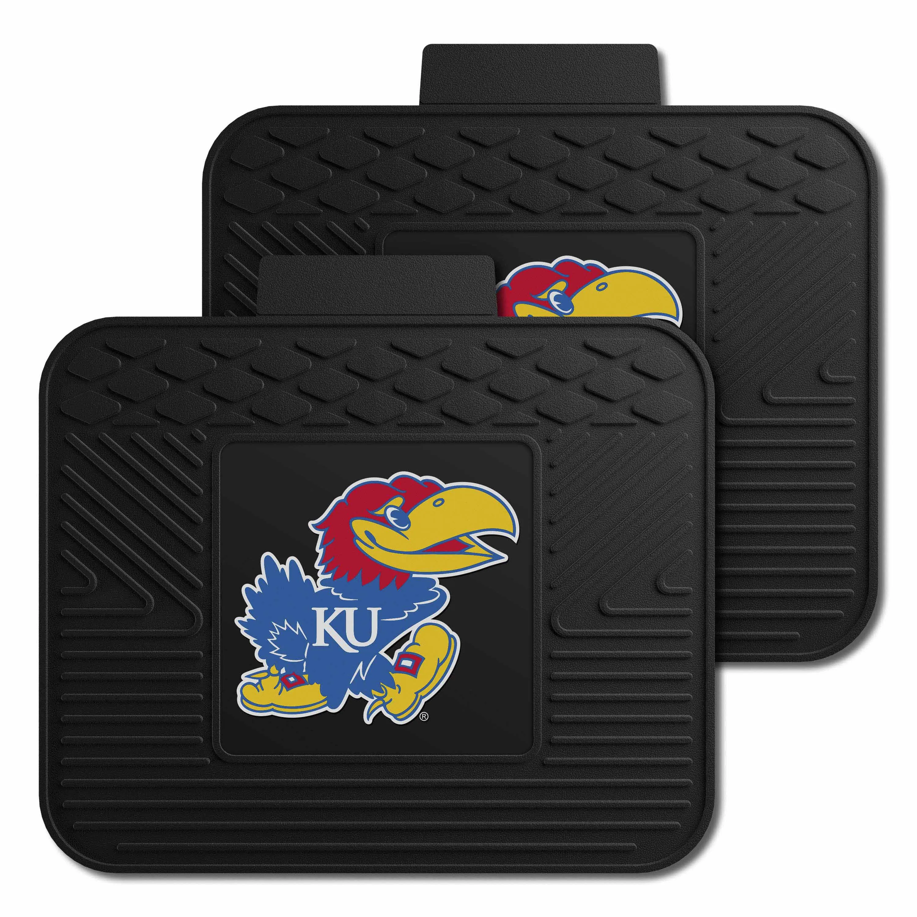 Kansas Jayhawks Back Seat Car Utility Mats - 2 Piece Set