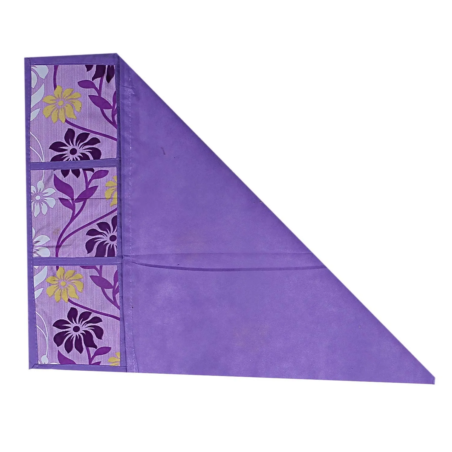 Kuber Industries Flower Design Combo PVC 3 Pieces Fridge Mats, 2 Piece Handle Cover and 1 Piece Fridge Top Cover(Purple)