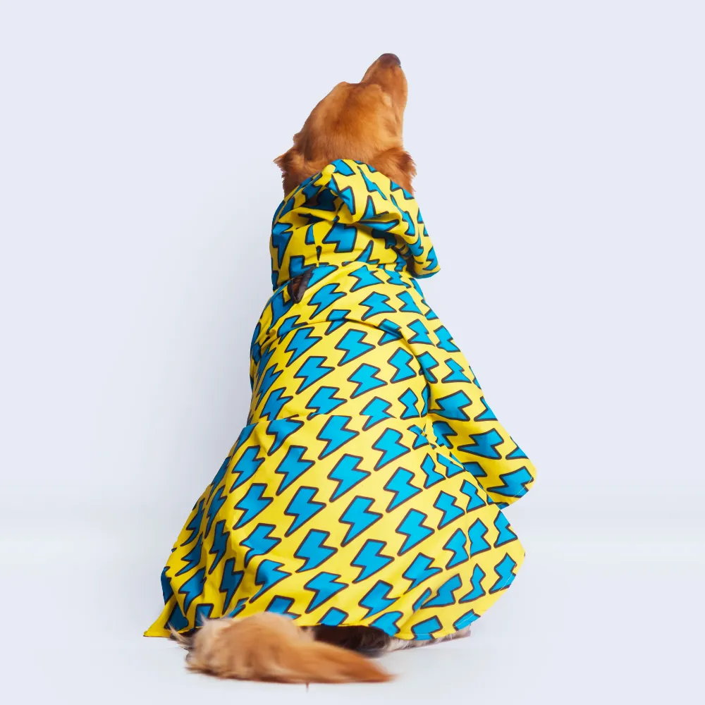 Lightning Printed Cape Style Dog Raincoat