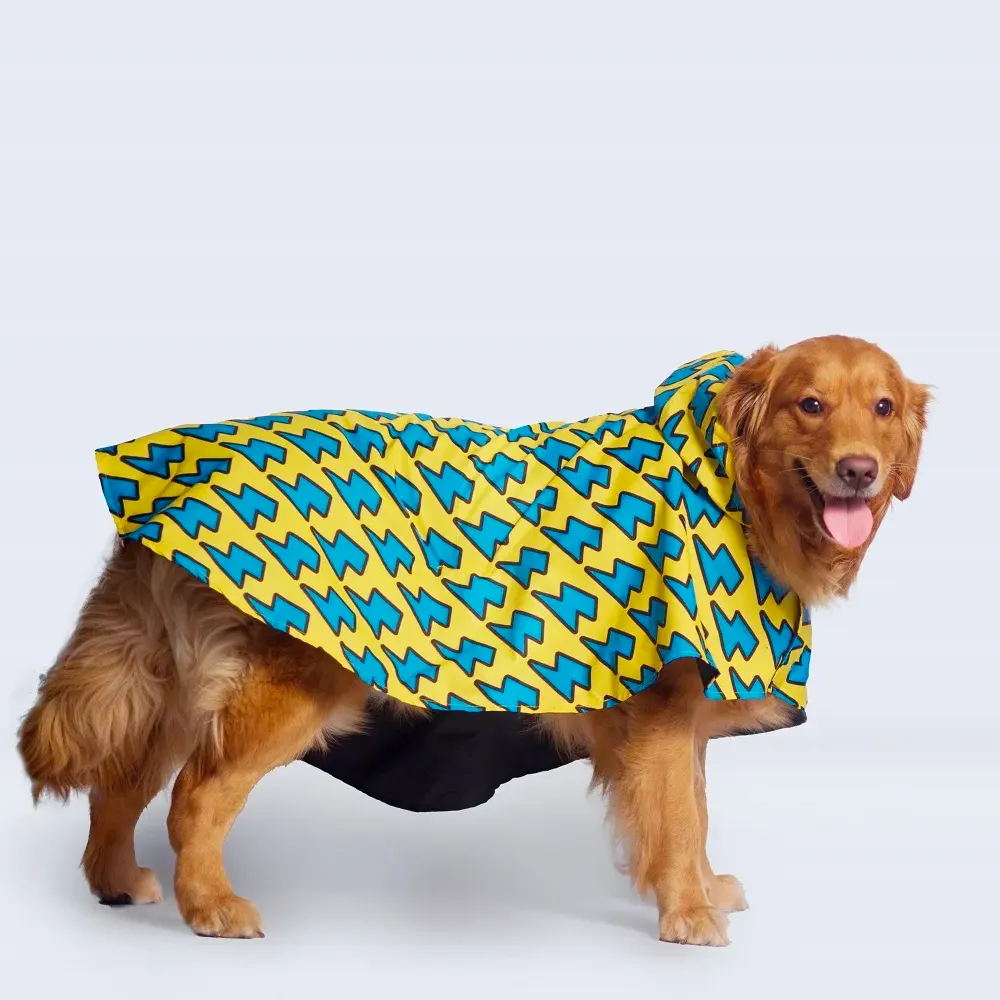 Lightning Printed Cape Style Dog Raincoat