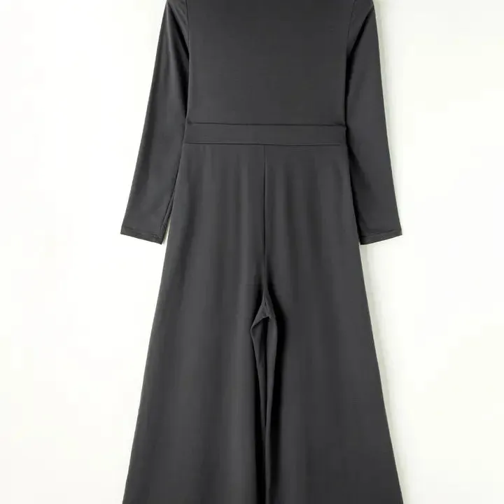 Long Sleeve Wide Leg Jumpsuit