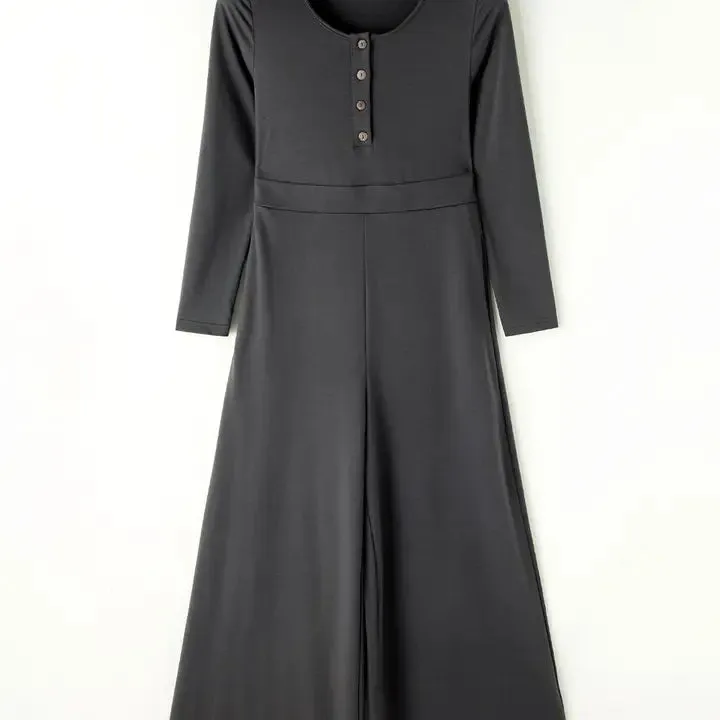 Long Sleeve Wide Leg Jumpsuit