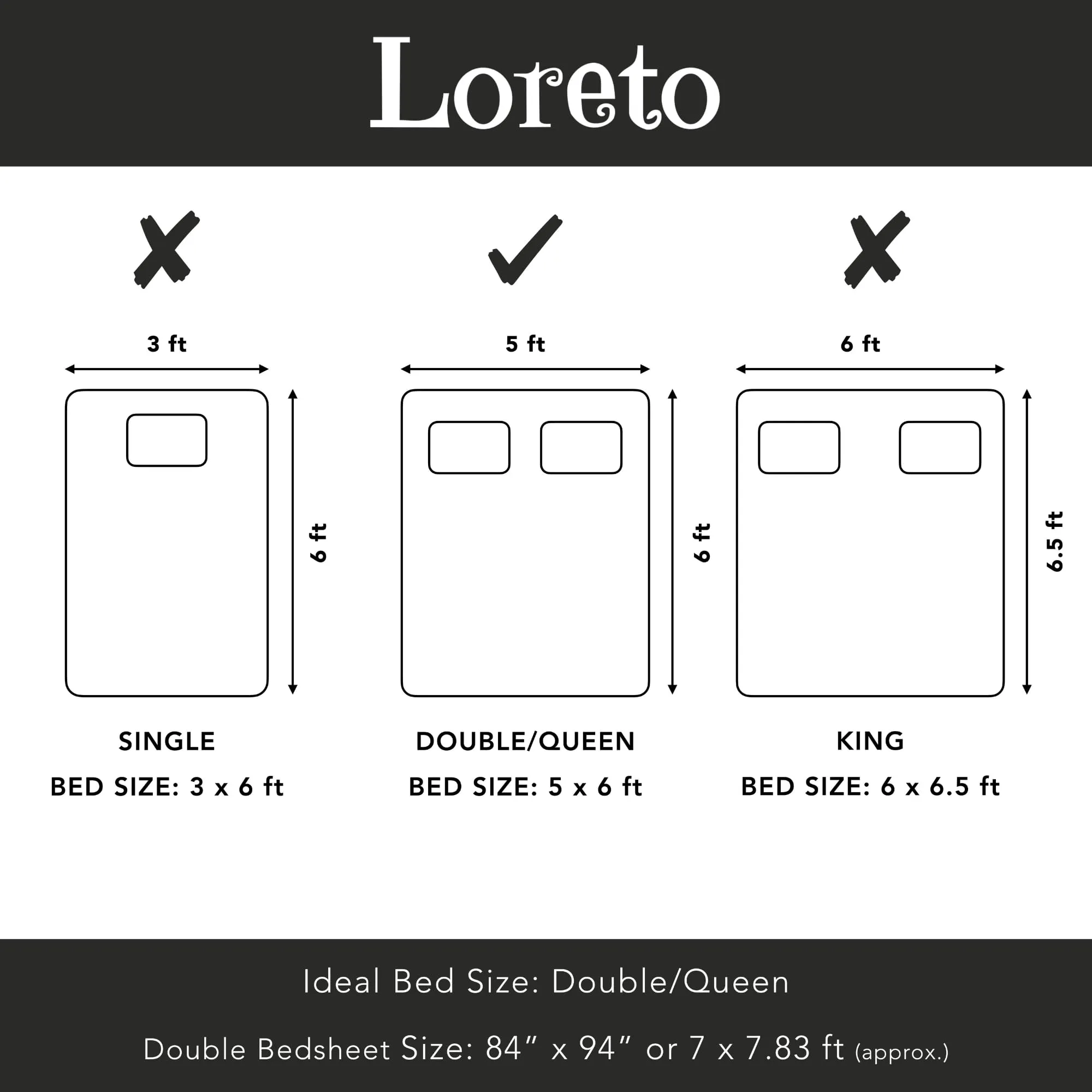 LORETO – A QUALITY LINEN BRAND 100% Cotton Bedsheet for Double Bed with 2 Pillow Covers - Multi Colour