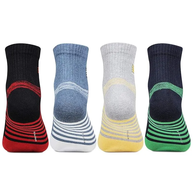 Men Multicolored Ankle Socks- Pack of 4