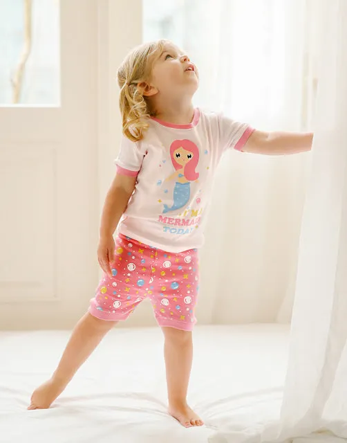 Mermaid Pink Short Sleeve Pajamas