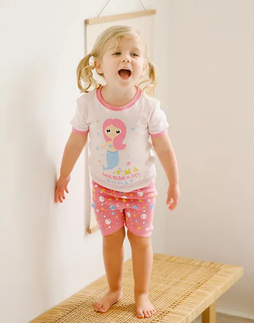 Mermaid Pink Short Sleeve Pajamas