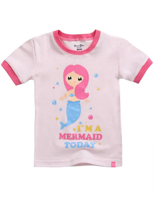 Mermaid Pink Short Sleeve Pajamas