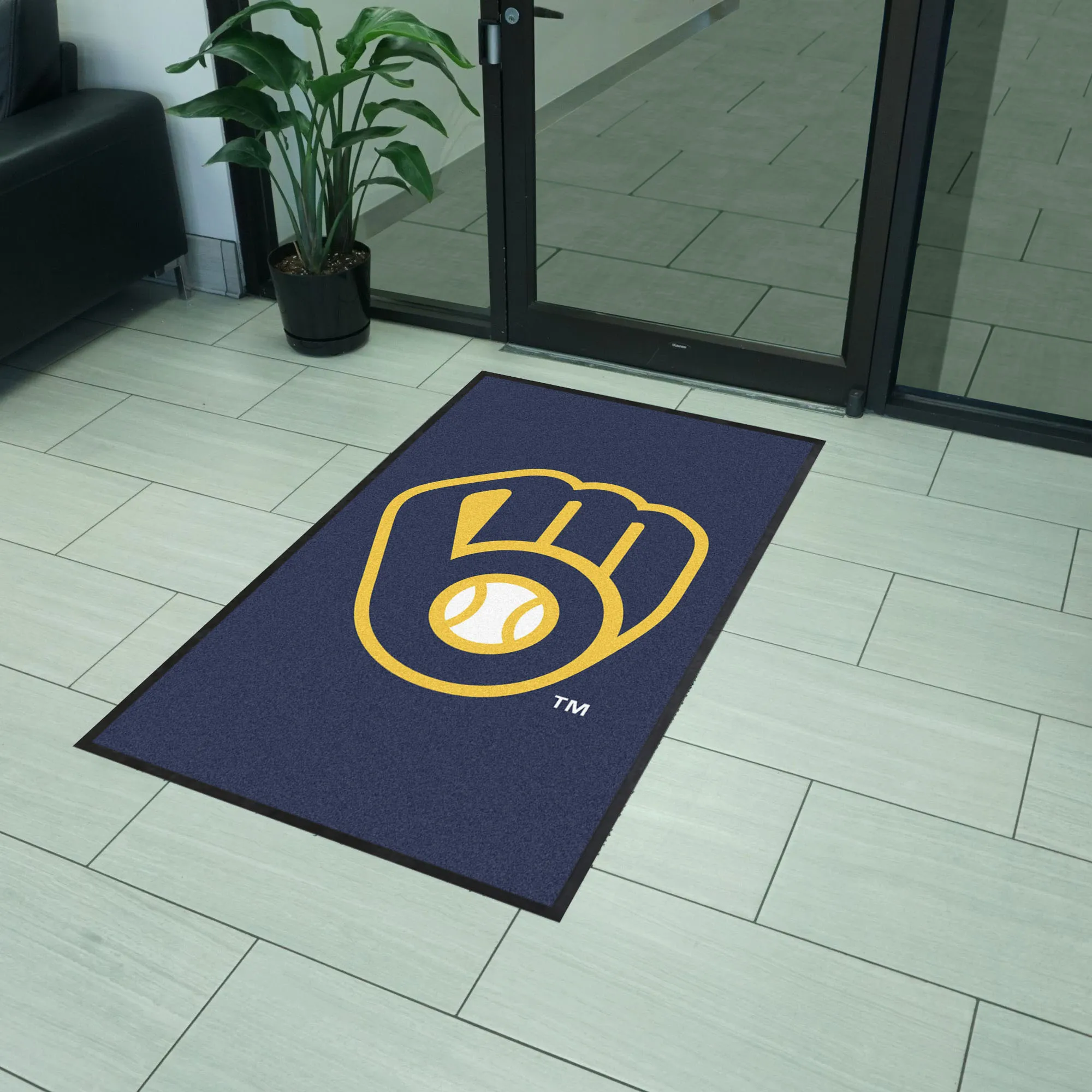 Milwaukee Brewers 3X5 High-Traffic Mat with Durable Rubber Backing - Portrait Orientation