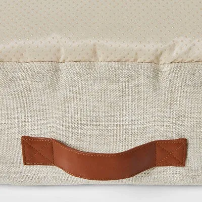 Neutral 4-Sided Bolster Dog Bed - Boots & Barkley - Cream - L