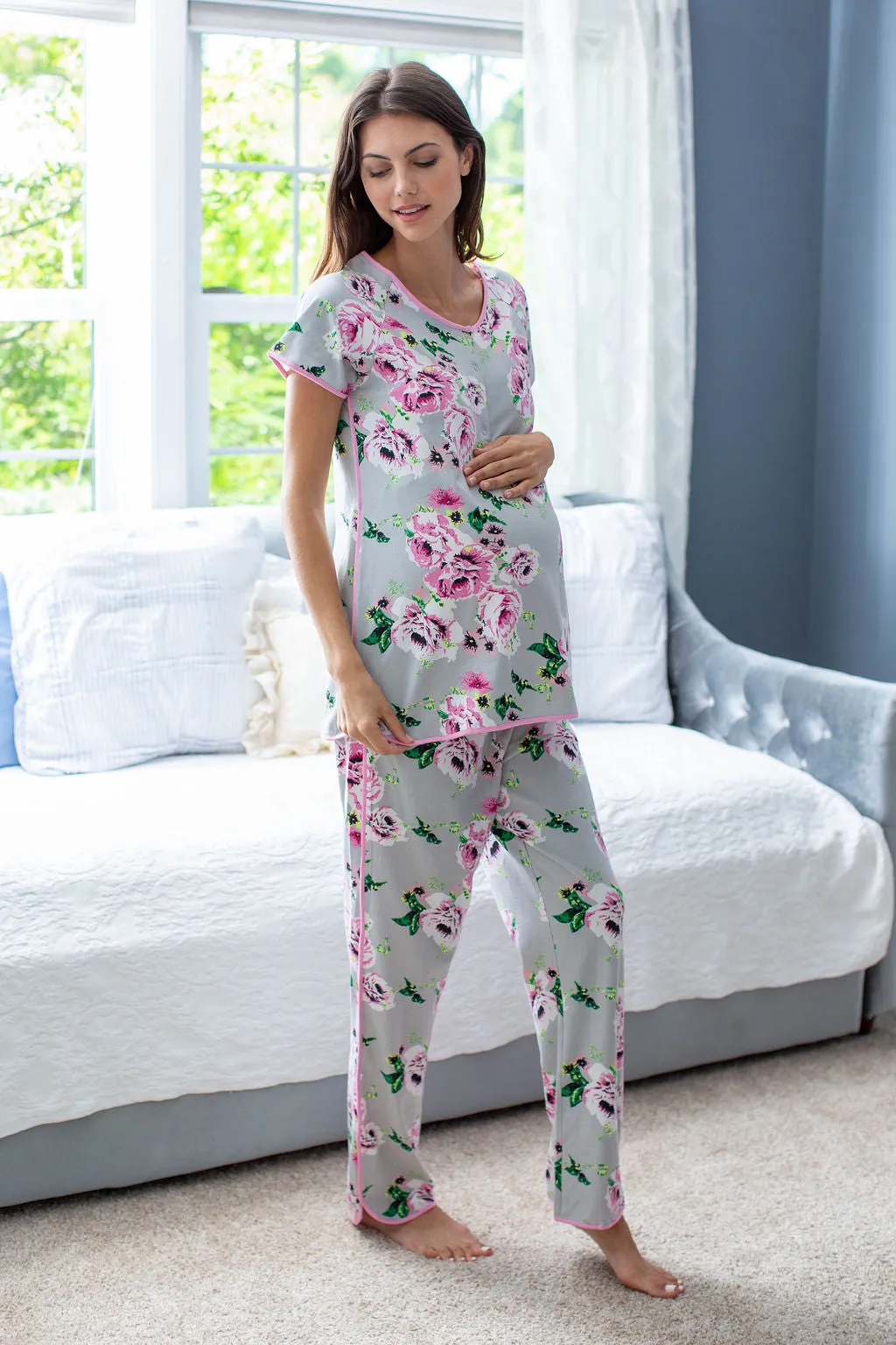 Olivia Maternity Nursing Pajama Set