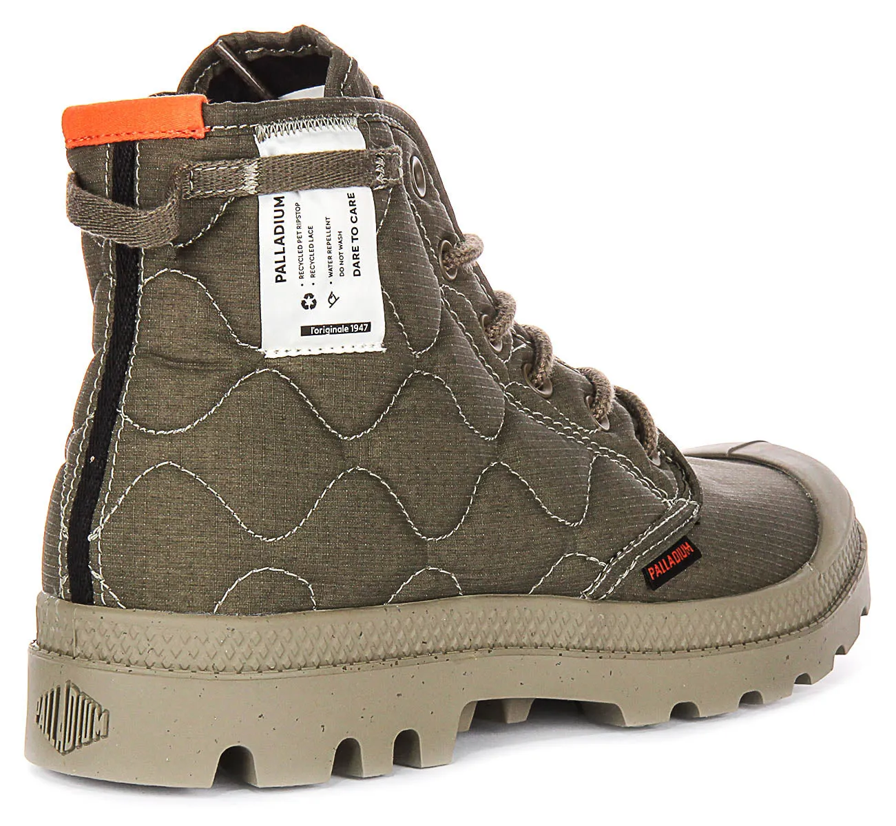 Palladium Pampa Re-Quiltd In Olive For Unisex