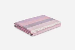 Pink Striped Kileen Lambswool Baby Blanket