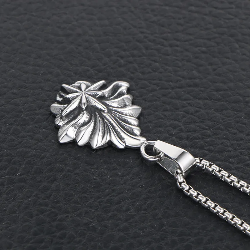 Retro Starflower Pendant Necklace for Men - Wholesale Factory Price Sweater Chain