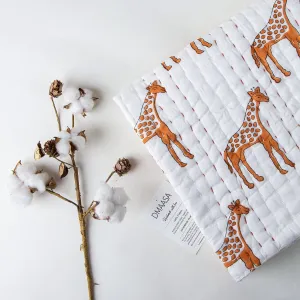 Softest & Stylish Giraffe Print Soft Mulmul Cotton Baby Blanket