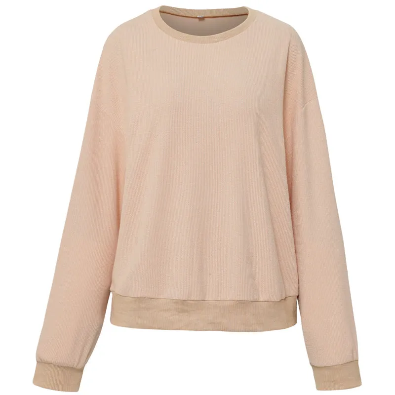 Solid Color Crew Neck Sweater