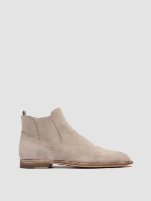 SOUND 004 - Beige Suede Zipped Boots