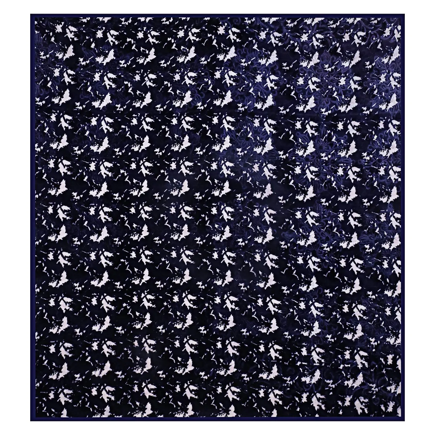 SPANGLE Printed Self Embossed Soft Luxurious 480 TC Mink Double Bed Blanket (Blue)